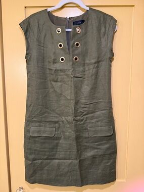 J. Crew Olive Grommet Shift Dress